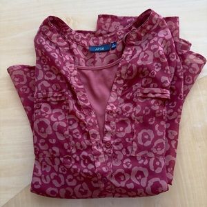 2 piece flower blouse with solid cami